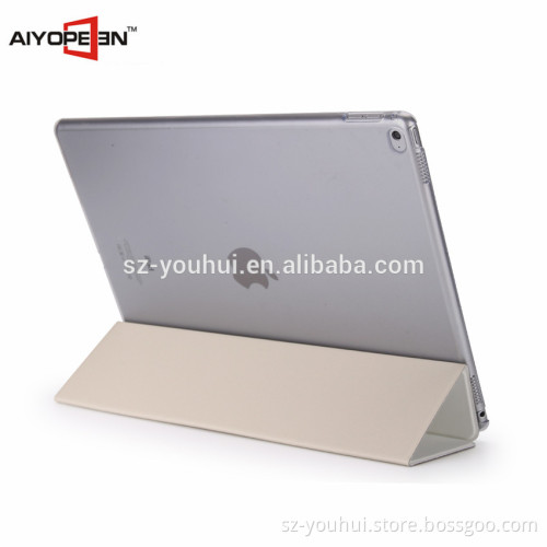 Wholesale Fashion PU +PC Tablet Protective Case for ipad pro with back Transparent pc case